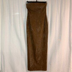 House of Harlow 1960 Bronze Strapless Column Dress XS